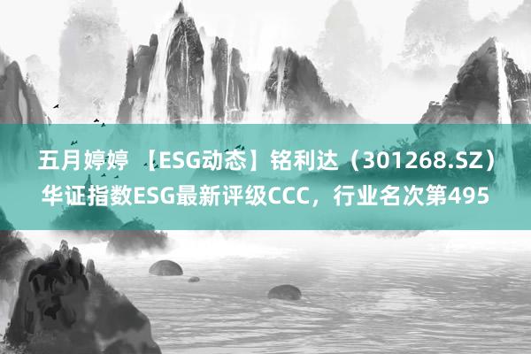 五月婷婷 【ESG动态】铭利达（301268.SZ）华证指数ESG最新评级CCC，行业名次第495