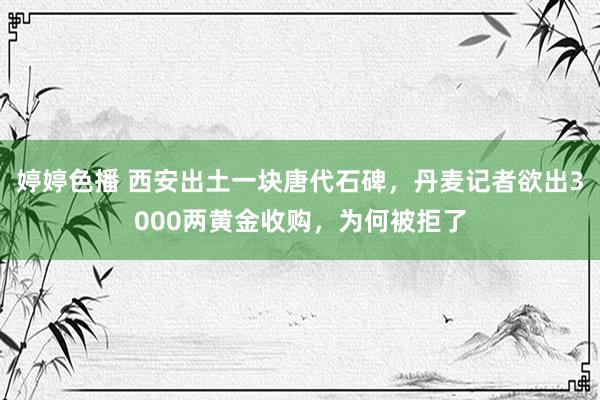 婷婷色播 西安出土一块唐代石碑，丹麦记者欲出3000两黄金收购，为何被拒了