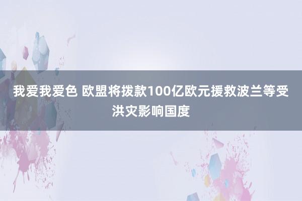 我爱我爱色 欧盟将拨款100亿欧元援救波兰等受洪灾影响国度