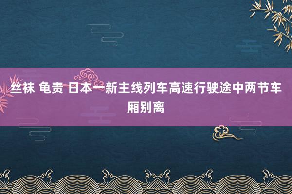 丝袜 龟责 日本一新主线列车高速行驶途中两节车厢别离