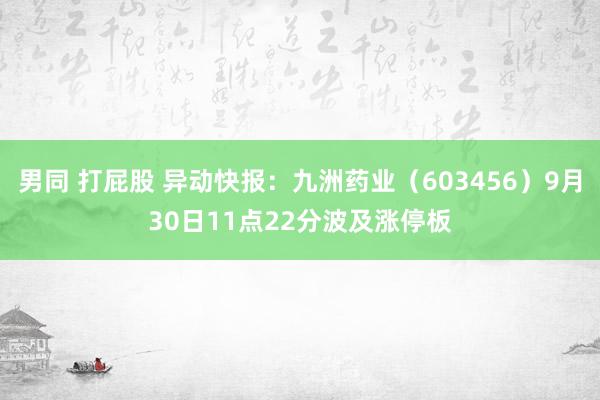 男同 打屁股 异动快报：九洲药业（603456）9月30日11点22分波及涨停板