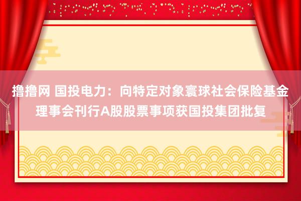 撸撸网 国投电力：向特定对象寰球社会保险基金理事会刊行A股股票事项获国投集团批复