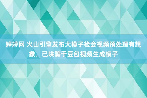 婷婷网 火山引擎发布大模子检会视频预处理有想象，已哄骗于豆包视频生成模子