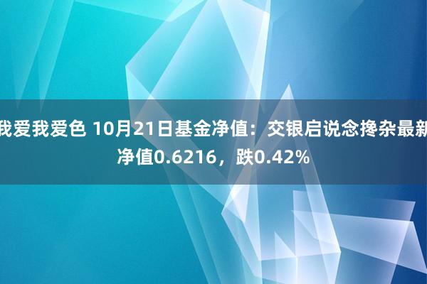 我爱我爱色 10月21日基金净值：交银启说念搀杂最新净值0.6216，跌0.42%