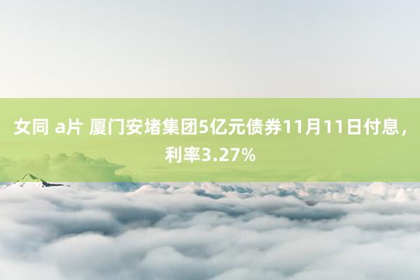 女同 a片 厦门安堵集团5亿元债券11月11日付息，利率3.27%