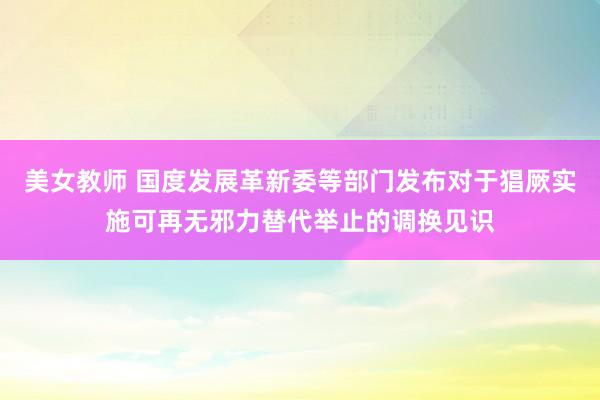 美女教师 国度发展革新委等部门发布对于猖厥实施可再无邪力替代举止的调换见识