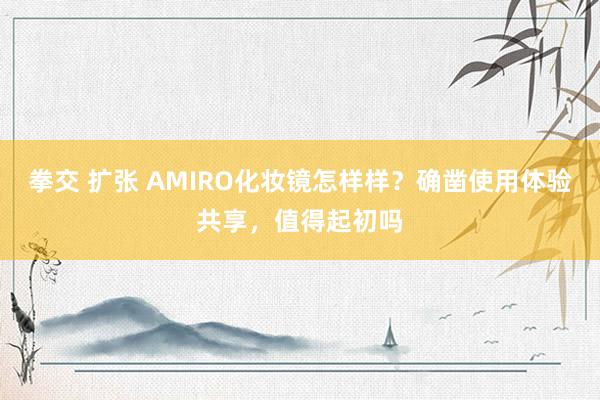 拳交 扩张 AMIRO化妆镜怎样样？确凿使用体验共享，值得起初吗