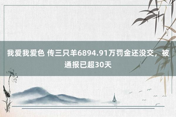 我爱我爱色 传三只羊6894.91万罚金还没交，被通报已超30天