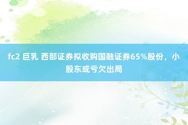 fc2 巨乳 西部证券拟收购国融证券65%股份，小股东或亏欠出局