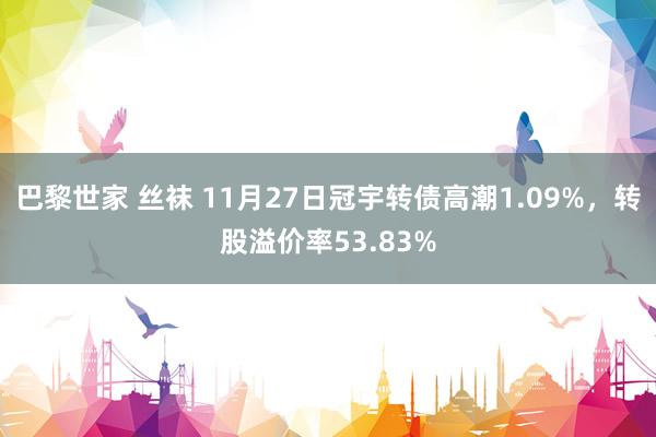 巴黎世家 丝袜 11月27日冠宇转债高潮1.09%，转股溢价率53.83%