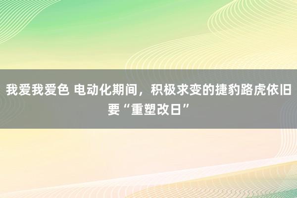 我爱我爱色 电动化期间，积极求变的捷豹路虎依旧要“重塑改日”