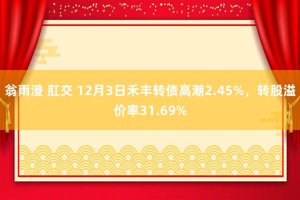 翁雨澄 肛交 12月3日禾丰转债高潮2.45%，转股溢价率31.69%