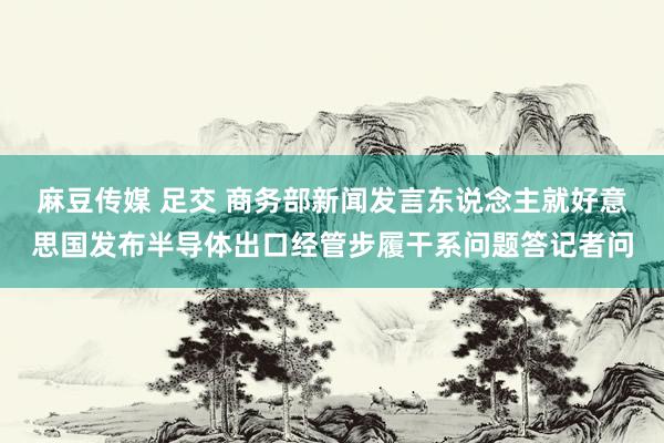 麻豆传媒 足交 商务部新闻发言东说念主就好意思国发布半导体出口经管步履干系问题答记者问