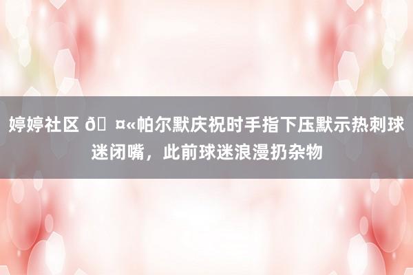 婷婷社区 🤫帕尔默庆祝时手指下压默示热刺球迷闭嘴，此前球迷浪漫扔杂物