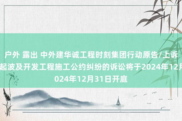 户外 露出 中外建华诚工程时刻集团行动原告/上诉东谈主的1起波及开发工程施工公约纠纷的诉讼将于2024年12月31日开庭