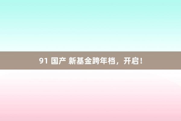 91 国产 新基金跨年档，开启！