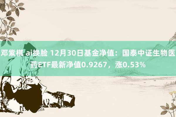 邓紫棋 ai换脸 12月30日基金净值：国泰中证生物医药ETF最新净值0.9267，涨0.53%