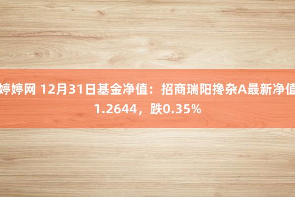 婷婷网 12月31日基金净值：招商瑞阳搀杂A最新净值1.2644，跌0.35%