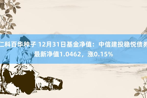 仁科百华种子 12月31日基金净值：中信建投稳悦债券最新净值1.0462，涨0.15%