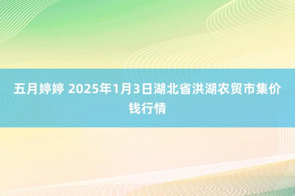 五月婷婷 2025年1月3日湖北省洪湖农贸市集价钱行情