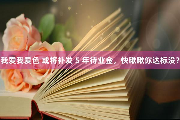 我爱我爱色 或将补发 5 年待业金，快瞅瞅你达标没？