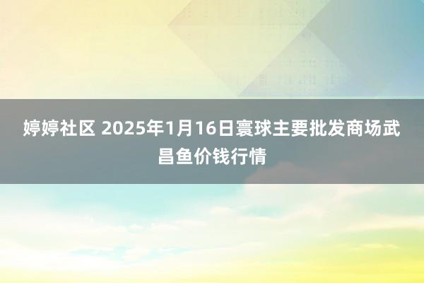 婷婷社区 2025年1月16日寰球主要批发商场武昌鱼价钱行情