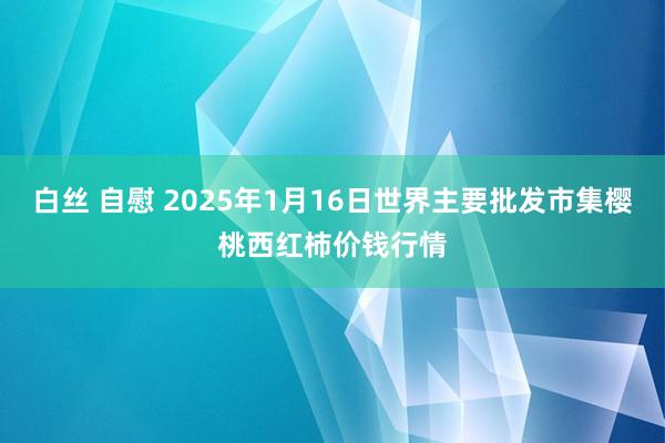 白丝 自慰 2025年1月16日世界主要批发市集樱桃西红柿价钱行情