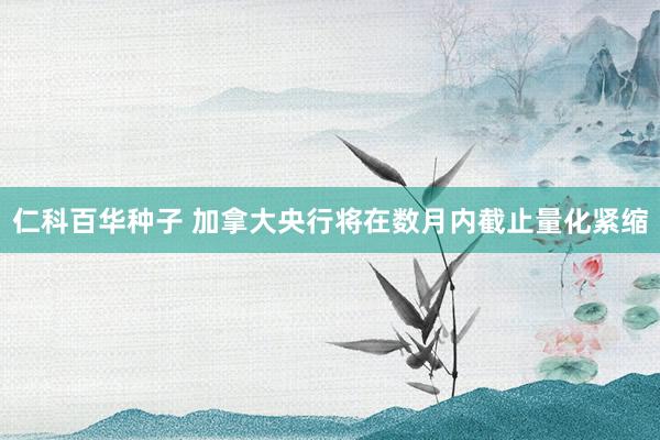 仁科百华种子 加拿大央行将在数月内截止量化紧缩